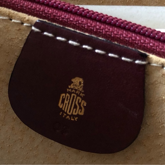 Vintage Mark Cross Italy Burgundy Leather Briefcase w/  Gold Hardware - Picture 10 of 15